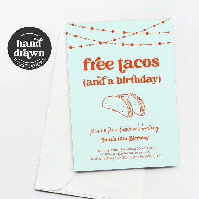 Funny Taco Birthday Party Invitation Invitation (Creator Uploaded)