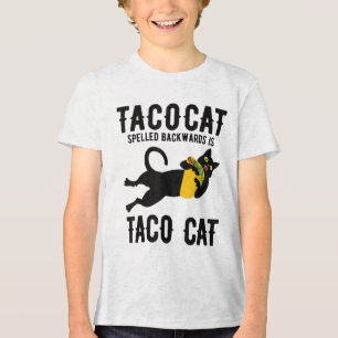 Funny Taco Cat Boys Girls Cinco De Mayo Taco Tuesd Tri-Blend Shirt