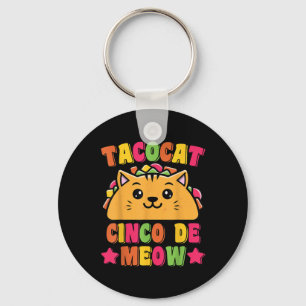 Funny Taco Cat Pun Tacocat Cute Taco Lover Cinco D Key Ring