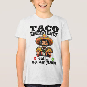 Funny Taco Emergency Call 9 Juan Juan For Cinco De Tri-Blend Shirt