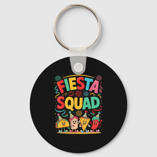 Funny taco fiesta squad cinco de mayo  key ring (Front)