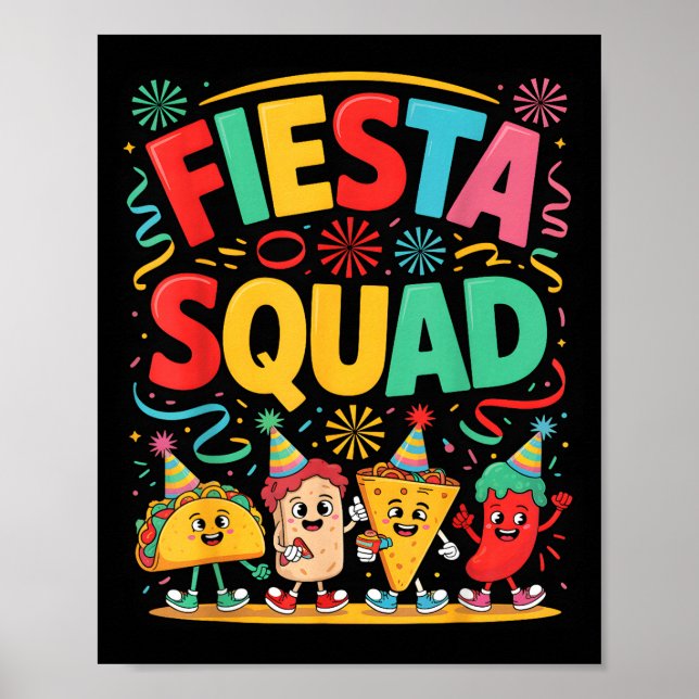 Funny taco fiesta squad cinco de mayo  poster (Front)