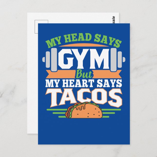 Funny Taco Gym Postcard (Front/Back)