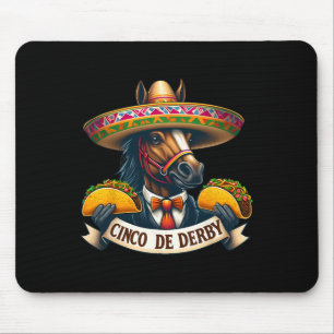 Funny Taco Horse Racing Vintage Cinco De Der Mouse Pad