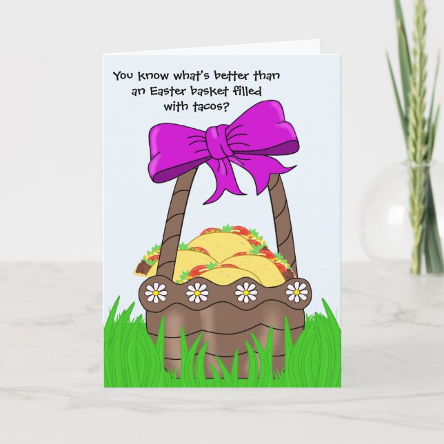 Funny Taco Lover Easter Card (Front)