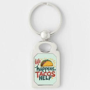 Funny Taco Lover Fiesta Foodie Humour Art  Key Ring