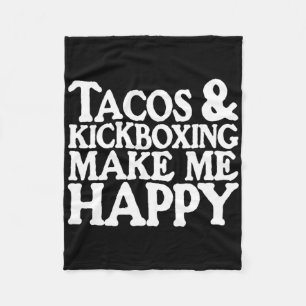 Funny Taco Shirt Tacos And Kickboxing Sports Tees Fleece Blanket