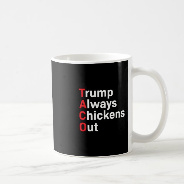 Funny Taco Trump Always Chickens Out  Coffee Mug (Right)