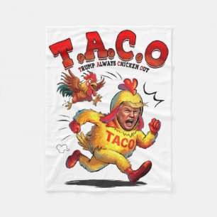 Funny Taco Trump Always Chickens Out Shirt Men Wom Fleece Blanket