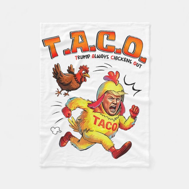 Funny Taco Trump Always Chickens Out Shirt Mens Wo Fleece Blanket (Front)