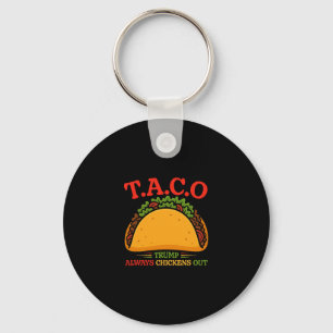 Funny Taco Trump Always Chickens Out T.a.c.o 2  Key Ring