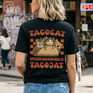 Funny Tacocat Palindrome Retro Cinco De Mayo T-Shirt