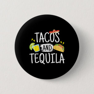 Funny Tacos And Tequila Mexican Sombrero Tee Gift 6 Cm Round Badge