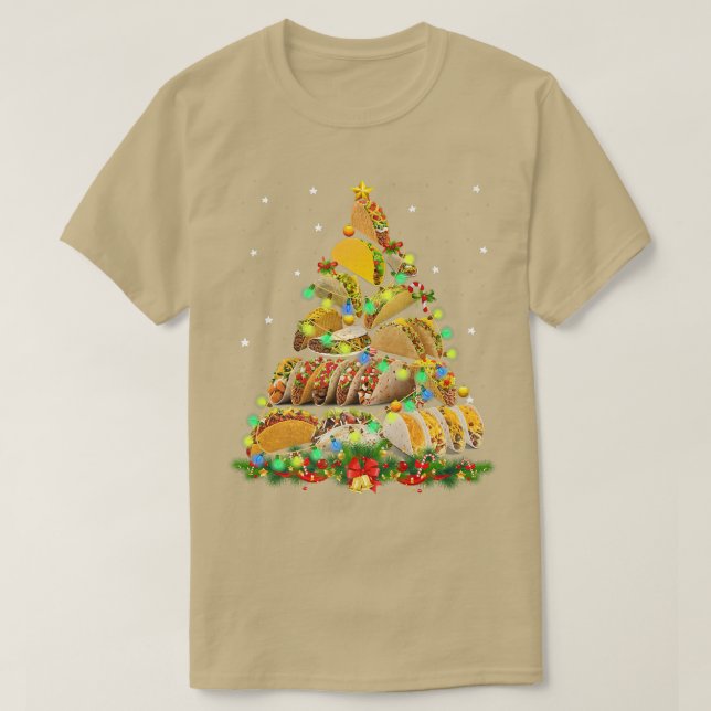 Funny Tacos Christmas Tree Ugly Christmas Sweater  (Design Front)