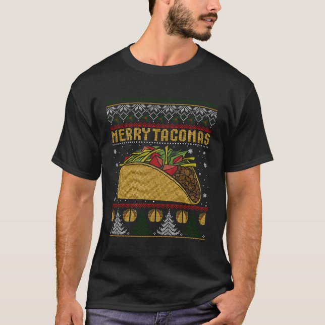Funny Tacos Christmas Ugly Sweater Merry Tacomas G (Front)