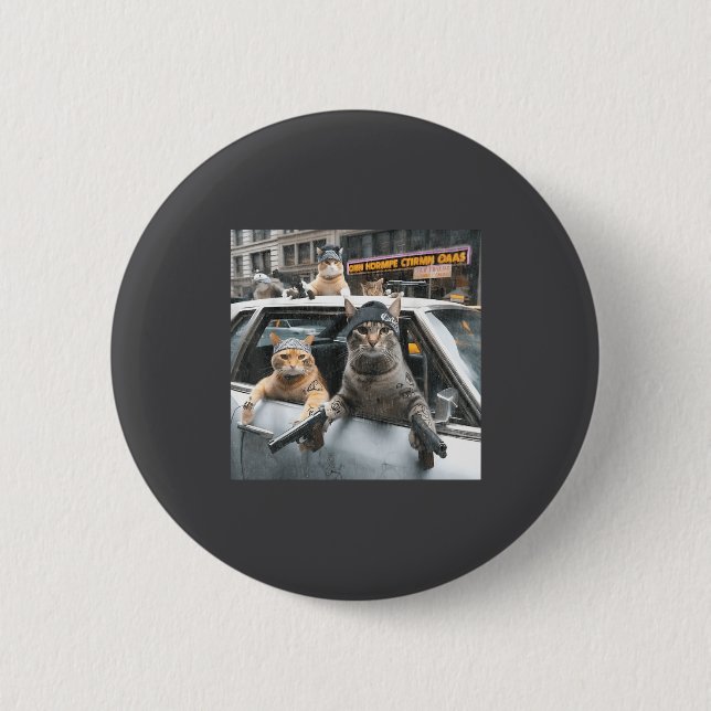 Funny Tactical Cat Meme Military Style  6 Cm Round Badge (Front)