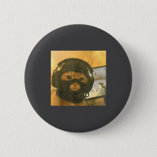 Funny Tactical Gamer Cat Meme Graphic  6 Cm Round Badge