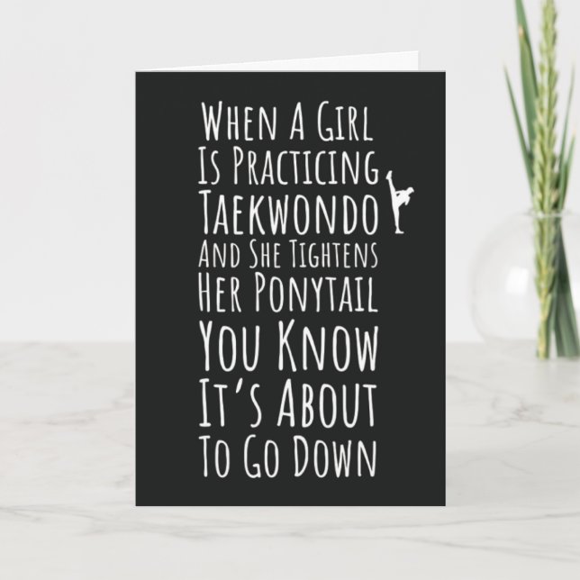 Funny Taekwondo Cards For Her Teen Girls Women TKD (Front)
