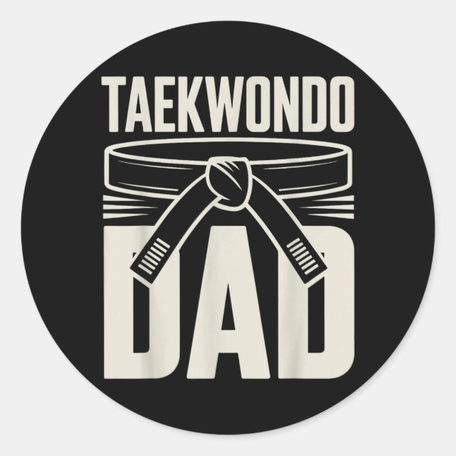 Funny Taekwondo Dad Classic Round Sticker (Front)