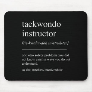 Funny Taekwondo Instructor Definition Mens Women Mouse Pad