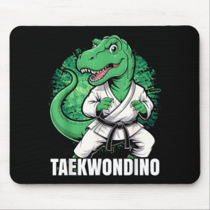 Funny Taekwondo T Rex Dinosaur Cute Martial Arts Mouse Pad