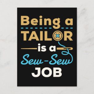 Funny Tailor Sew-Sew Job Postcard