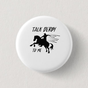 Funny Talk DERBY to Me Horse & Jockey Horse Race 3 Cm Round Badge