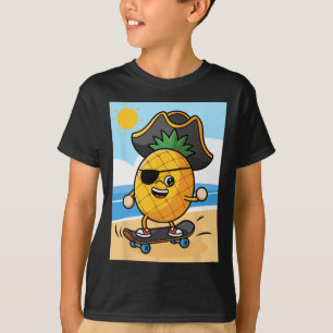 Funny Talk Like A Pirate Day - Skateboarding Pinea T-Shirt