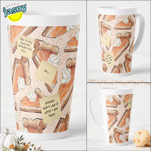 Funny Talking Pumpkin Pie Pieces Latte Mug