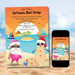 Funny Tanned Santa Beach Christmas Boat Parade  Invitation<br><div class="desc">Funny Tanned Pink Santa wearing flip flops at the Beach Christmas Boat Parade Invitation - Ideal for Christmas boat parades, holiday yacht parties, Florida-style Christmas events, and beach-themed holiday gatherings. This editable template is available as an instant digital download, making it easy to customise and share via text or social...</div>