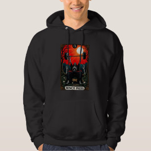 Funny Tarot Card Bench Press Gym Occult Workout Fi Hoodie