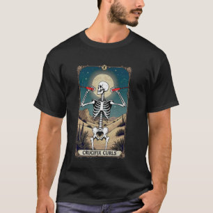 Funny Tarot Card Crucifix Curls Gym Workout Occult T-Shirt