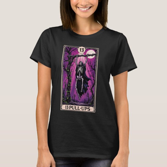 Funny Tarot Card Pullup Gym Occult Workout Pull-up T-Shirt (Front)