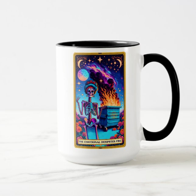 Funny Tarot Card/The Emotional Dumpster Fire Mug (Right)
