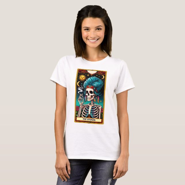 Funny Tarot Card/The Stoner T-Shirt (Front Full)