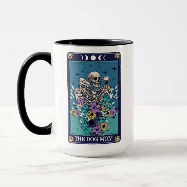 Funny Tarot The Dog Mum Card Skeleton Mug (Left)