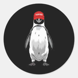 Funny Tarrified Penguin Anti Trump Tarrif  Classic Round Sticker
