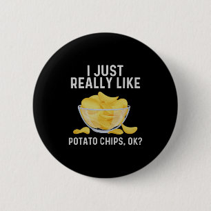 Funny Tato Chips Art For Men Women Kids Bag Of Chi 6 Cm Round Badge