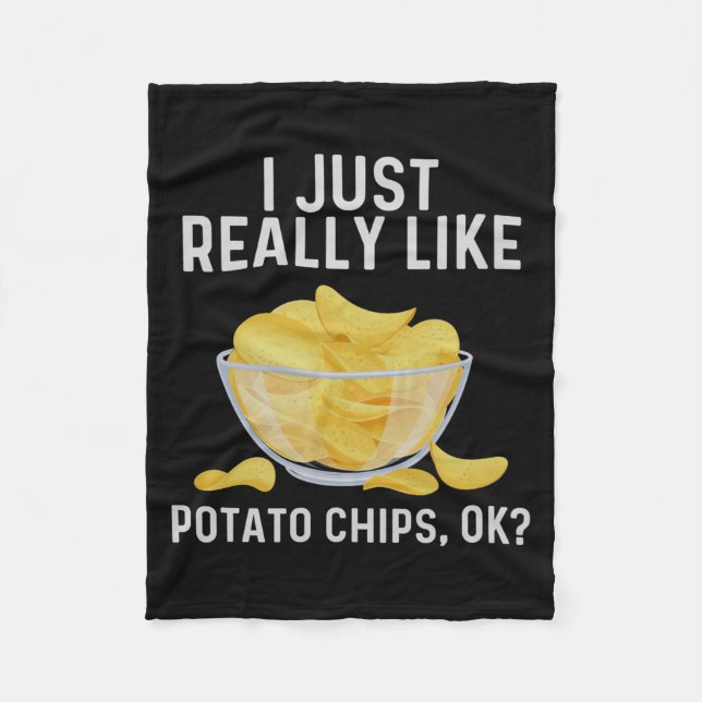 Funny Tato Chips Art For Men Women Kids Bag Of Chi Fleece Blanket (Front)