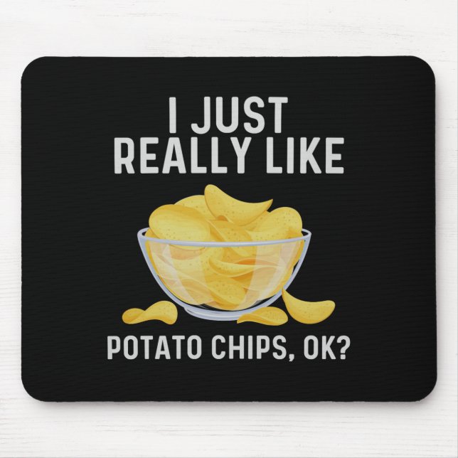 Funny Tato Chips Art For Men Women Kids Bag Of Chi Mouse Pad (Front)