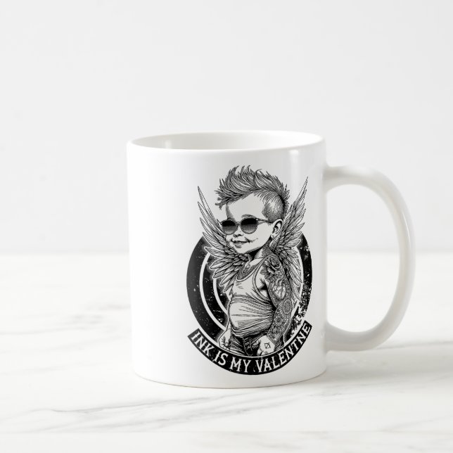 Funny Tattoo Valentines Day Ink Is My Valentine Cu Coffee Mug (Right)