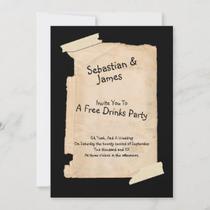 Funny Tatty Paper Humour Wedding Invitation