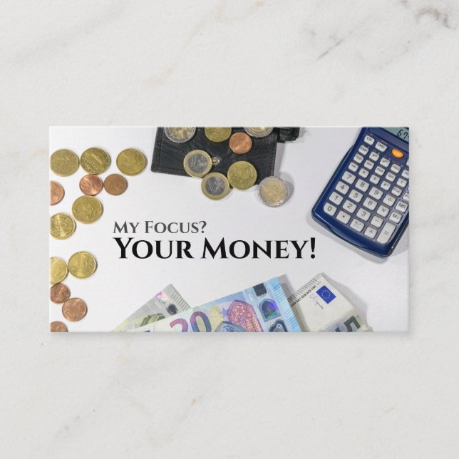 Funny Tax accountant financial experts money Business Card (Front)