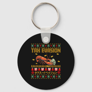 Funny Tax Evasion Lobster Money Ugly Christmas Swe Key Ring