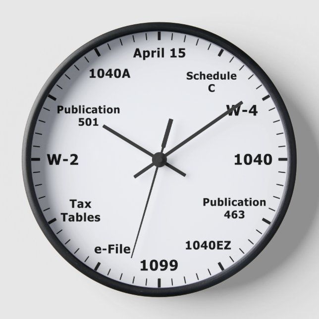 Funny Tax Season CPA Accountant Office Clock (Front)