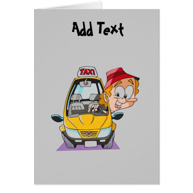 Funny taxi cab driver cartoon personalised (Front)