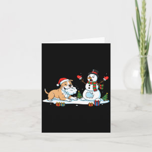 Funny Tbull Snowman Christmas Tree Xmas Womens Men Card