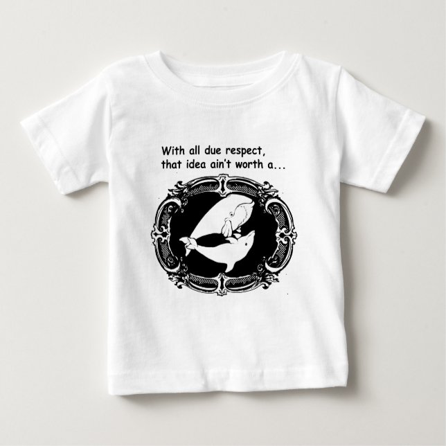 Funny TDN whale and a dolphin getting it on Baby T-Shirt (Front)