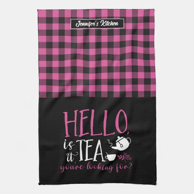 Funny Tea Lover Is It Tea You're Looking For Plaid Towel (Vertical)