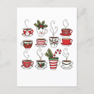 Funny tea mugs christmas time  postcard